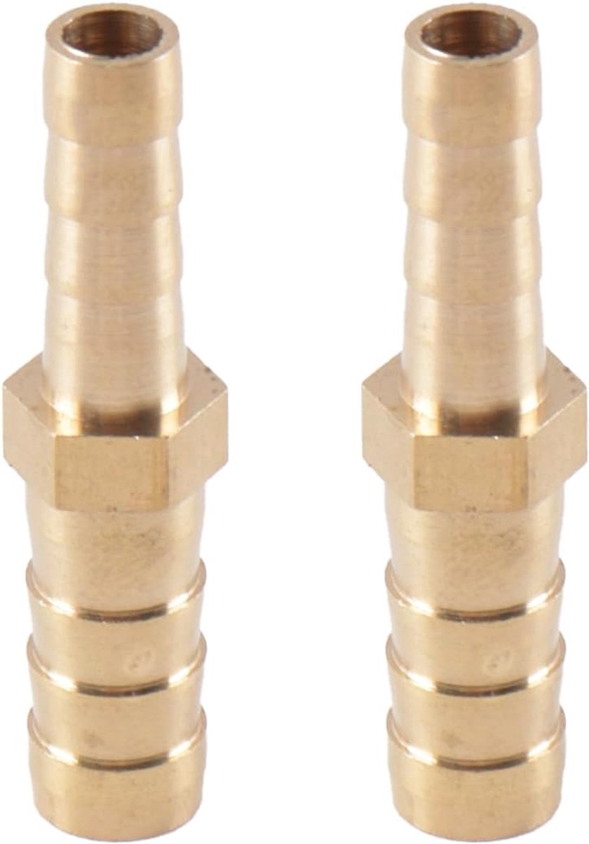 2 stuks messing slangpilaar voor lucht-water-brandstofslangadapterverbindingsstuk reductieconnector 8-6 mm