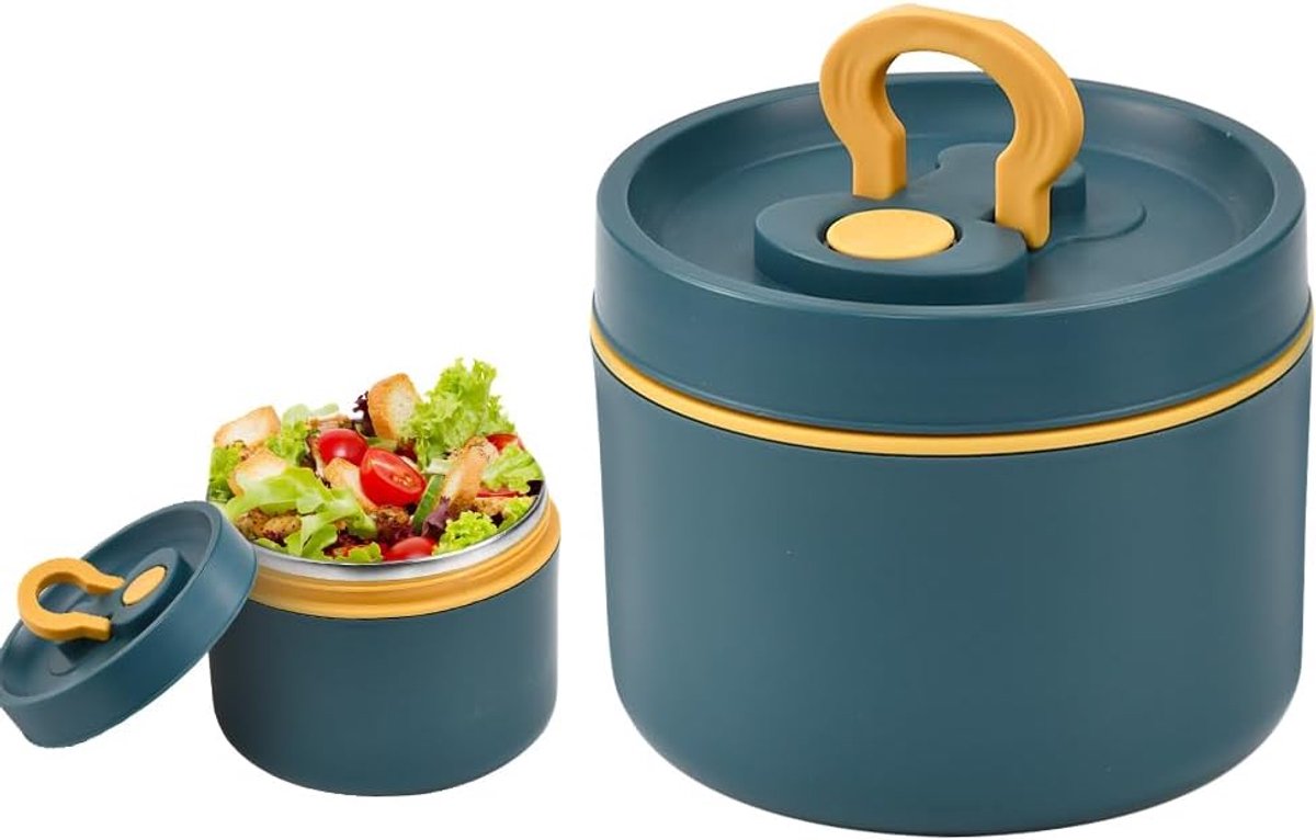 Thermocontainer voor eten, 650 ml, warmhoudcontainer met lepel, voedselcontainer, thermische warmhoudbox