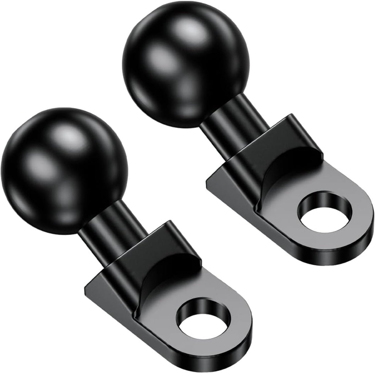Verpakking met 2 montagevoeten voor achteruitkijkspiegels van aluminiumlegering met een 1 inch TPU-bal en een gat van 10 mm, compatibel met RAM Mounts dubbele basisarm maat B