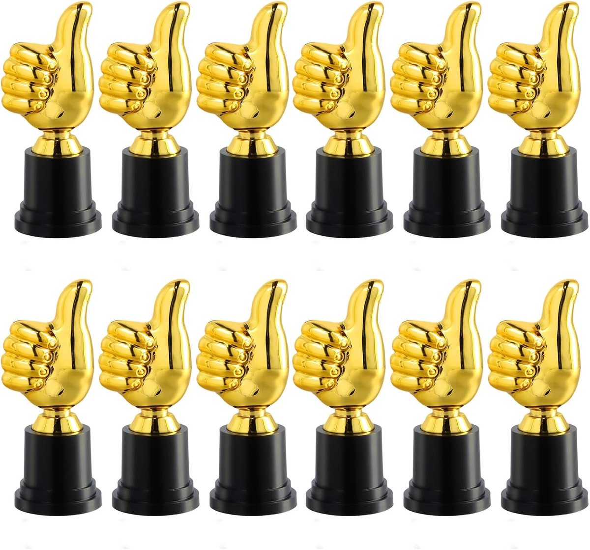 12 trofee voor kinderen, mini-trofee van kunststof, goud, 15,2 cm/13 cm, kleine bekers voor kinderen, voor sportprijzen, feesten, feesten, school