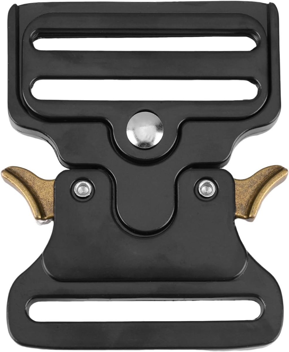 50mm Heren Riemgesp, Mat Zwart, Robuuste Metalen Gesp, Moderne Riemsluiting, Geschikt voor Leren Riemen, Rugzakken, Buitenactiviteiten, Tactische Riemgesp