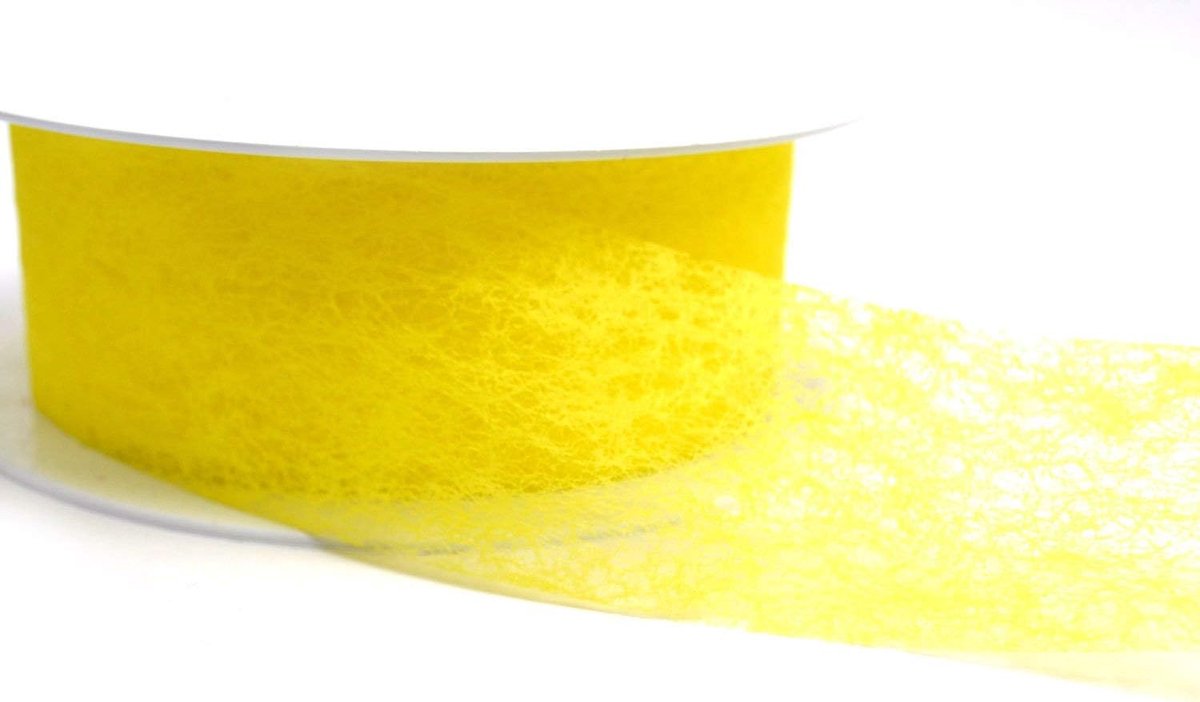 50 m x 4 m Decoratielint vlies geel lint cadeaulint decoratie netband bloemisterij band vliesband decoratief vlies tafeldecoratie om te knutselen decoreren