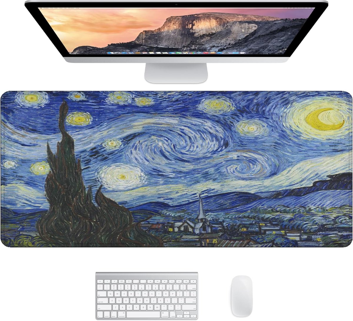 Muismat XXL 900x400 | Large Desk Mat | Muismatten XXL Gaming Bureau Accessoires | Mouse Pad - 90x40 Mousepad (De Sterrennacht)