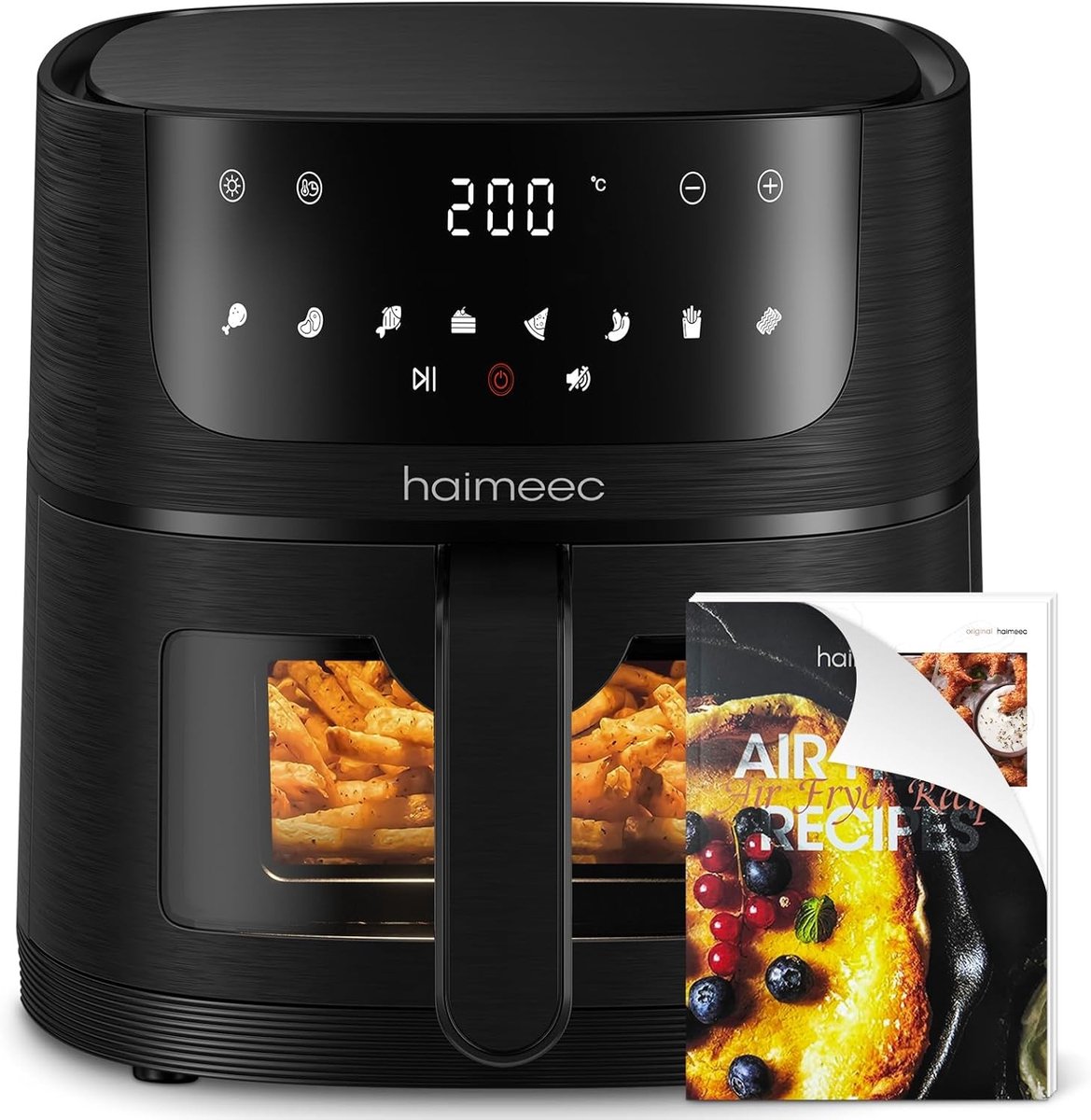 Luchtfriteuse - Grijs - 4,2 Liter - Digitale Air Fryer met 8 Voorinstellingen - Voor Gezond Koken