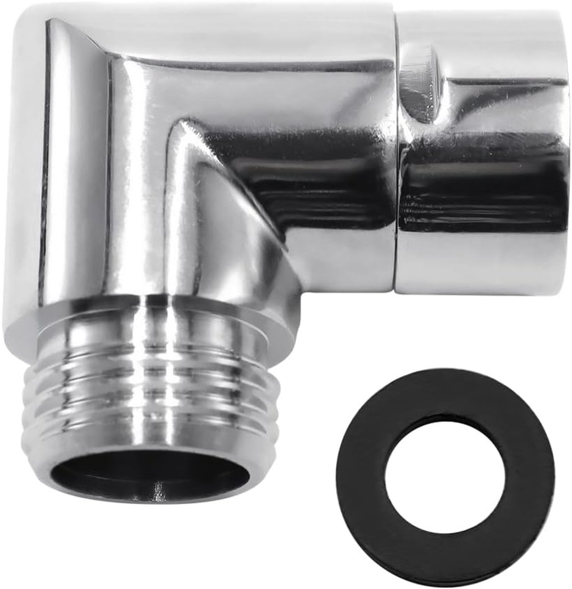 Handdouche adapter 90° - messing met rubberen afdichting - universele aansluiting - eenvoudig te installeren - SnelShoppen