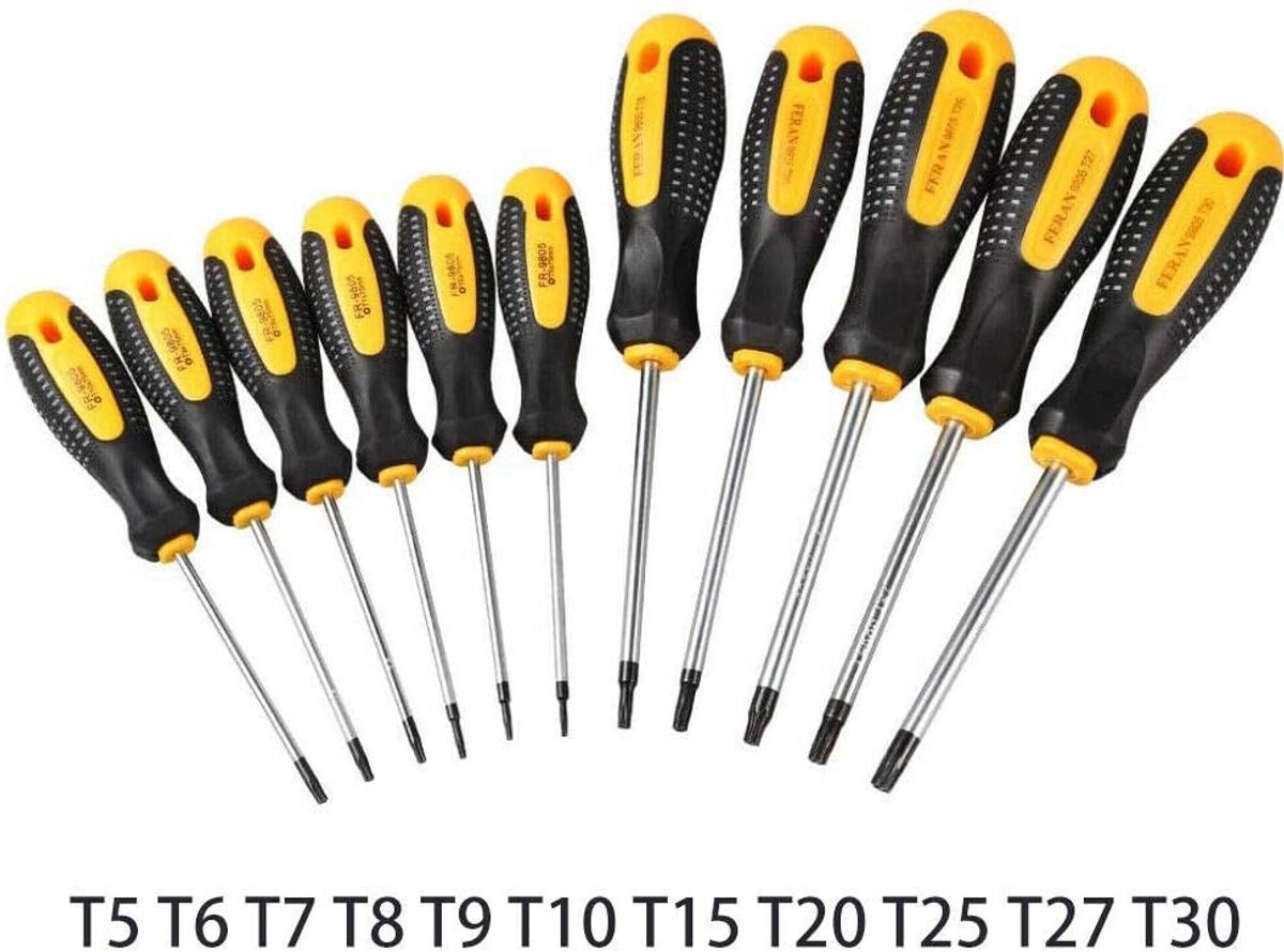 Torx Schroevendraaier T5-T30 - Magnetische lange schacht - Ergonomisch ontwerp - Ideaal voor thuis en auto - SnelShoppen