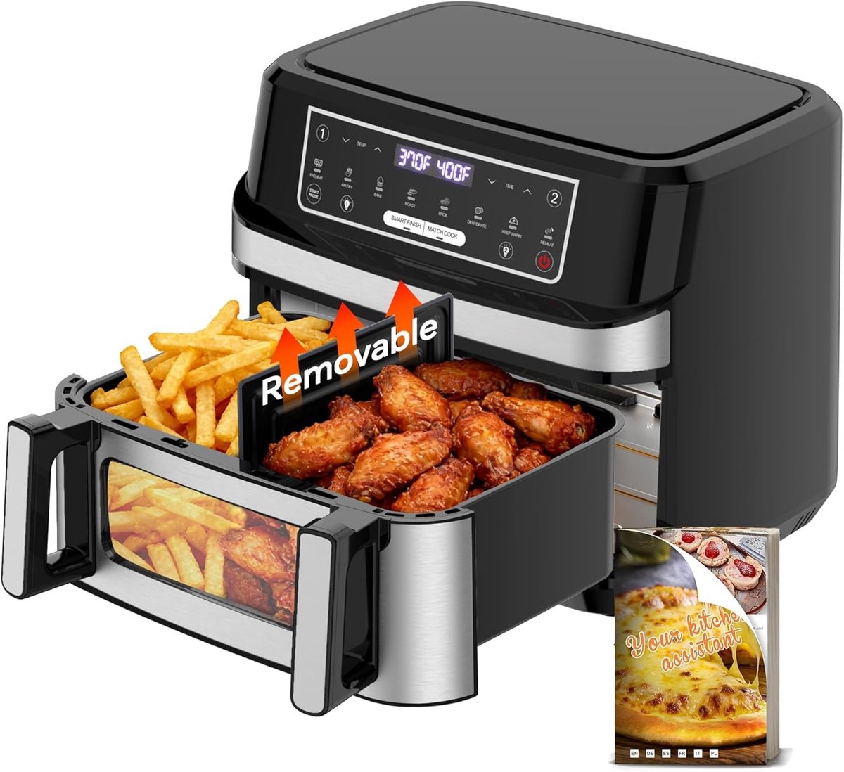 Heteluchtfriteuse - 12 Liter - Met Twee Verwarmingszones - Voor Gezond Koken