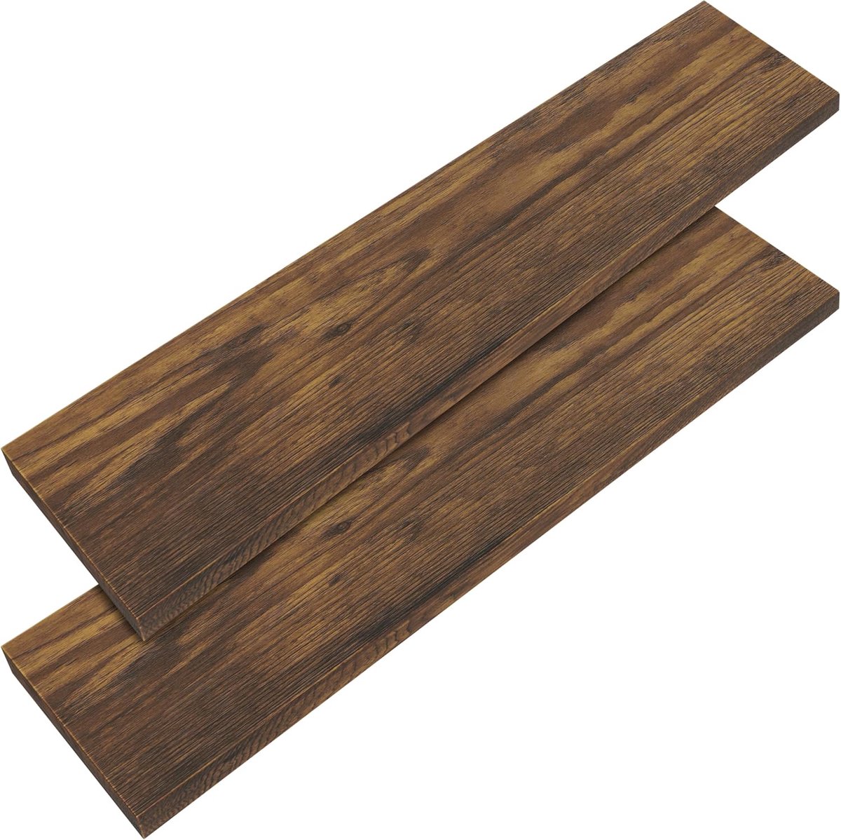 Wandplank 2 Stuks Hout met Bevestiging Zwevend 15 kg Draagkracht Plank Keukenplank 110 cm Donker Eiken