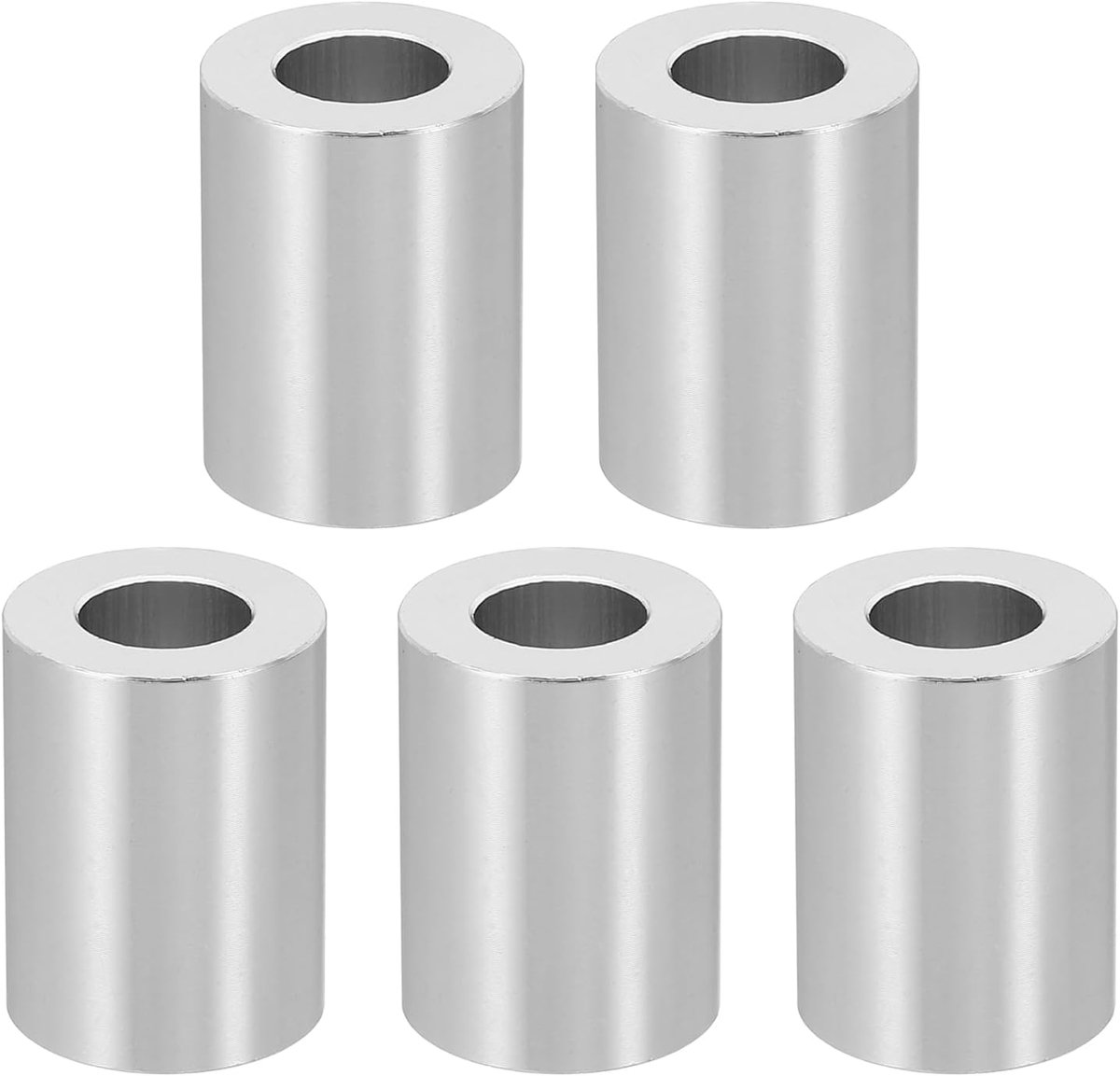 M10 Aluminium Spacers, 5 Stuks Metalen Spacer Aluminium M10 X3/4"OD X1"L Aluminium Spacer Schroef Onderstel Rond voor 3/8" of M10 Schroef Bouten, Zilverachtig
