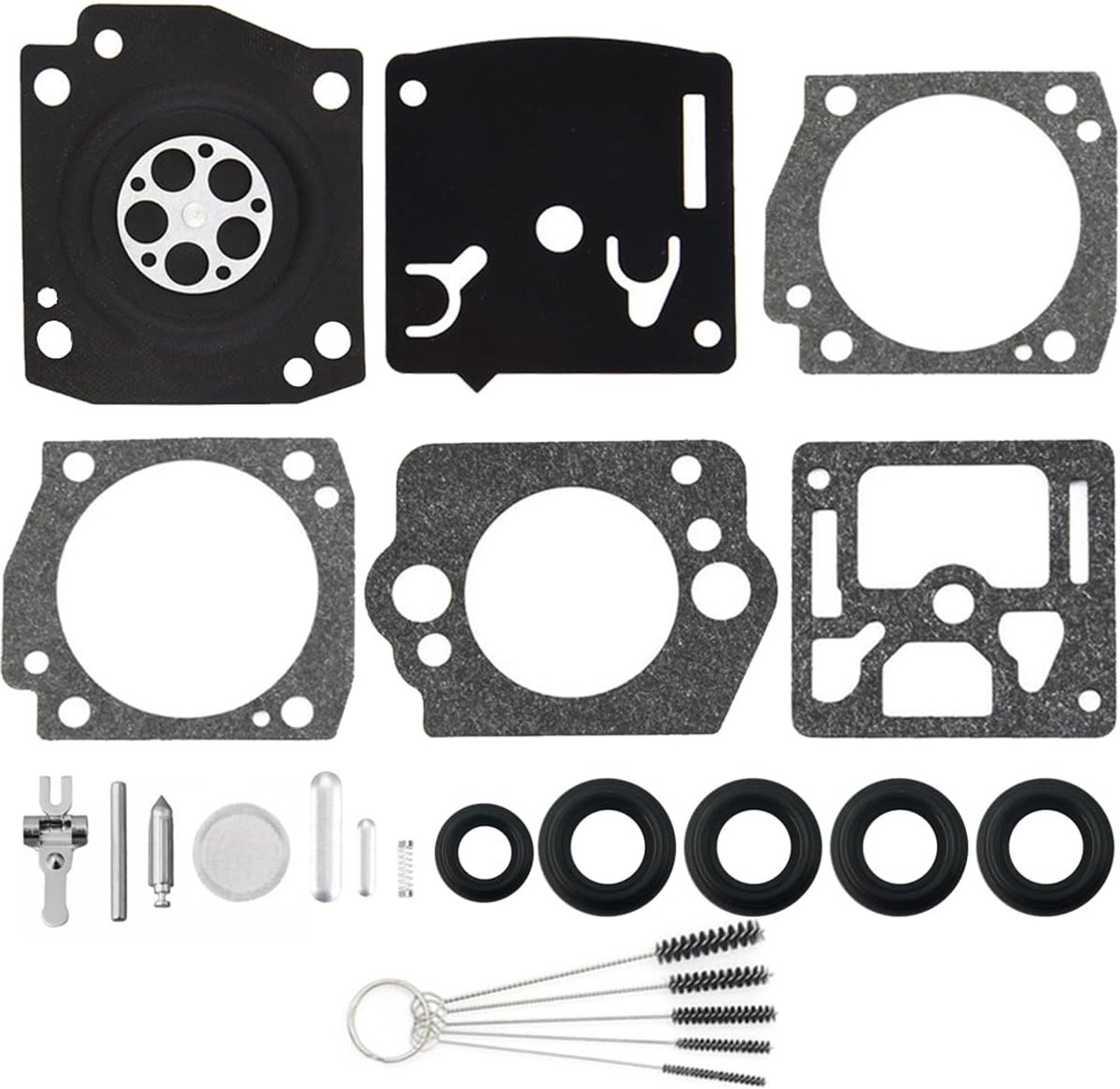 Carburateur Pakking Reparatie Rebuild Kit Geschikt voor Husqvarna K750 K760 voor Zama EL53A GND-110 RB-189 RB189 C3-EL43C Carburateur Diafragma, met Reinigingsborstel