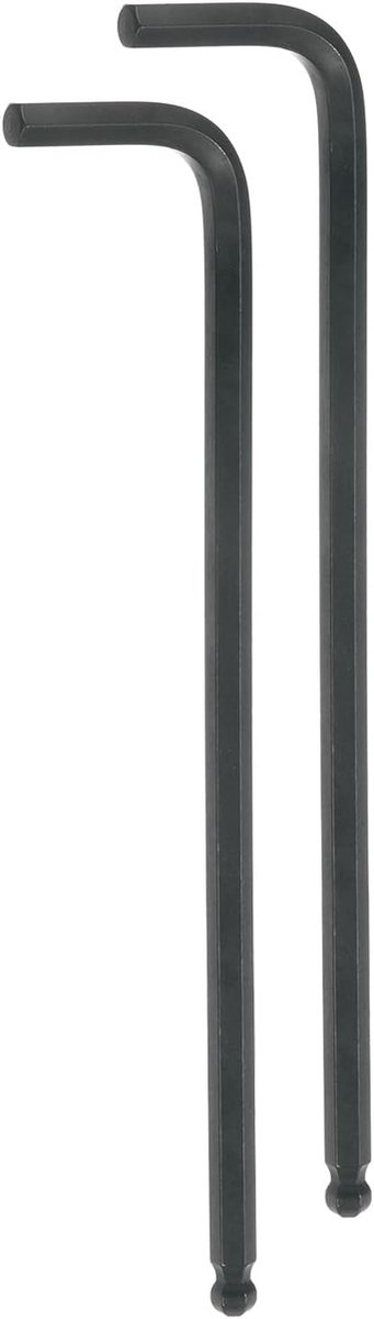 Zeskantsleutel, kogelkop, 6 mm, metrische inbussleutel, extra lange arm, L-vorm, reparatiegereedschap van chroom-vanadium-staal, voor reparaties thuis, 2 stuks, zwart
