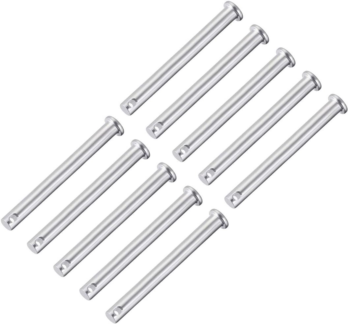 sourcing map 10 stuks eengat vorkbouten 8 mm x 20 mm platte kop verzinkt staal 8mm x 80mm 10Pcs
