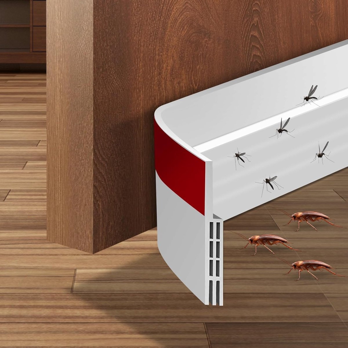 Tochtstopper Zelfklevend Onderdeurstrip voor Binnen-/Buitendeuren Insectenwerend Tocht Koude-isolatie Geluiddicht Makkelijk te installeren in Garage of Huis (5 cm B x 99 cm L) Wit