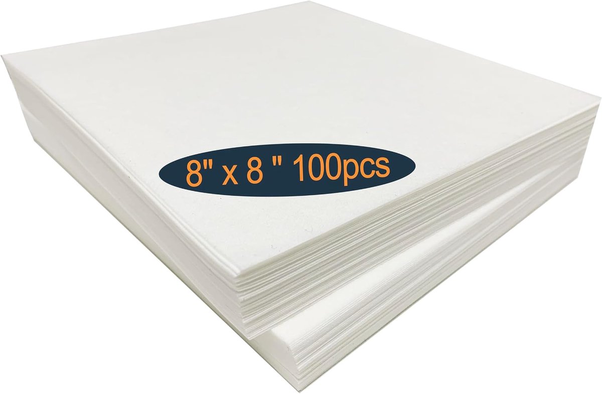 Cut Away Borduurstabilisator achterkant (8 inch x 8 inch x 100 stuks) - 100% polyester - 70 g gemiddeld gewicht - ideaal voor 4 x 4 en 6 x 6 ringen