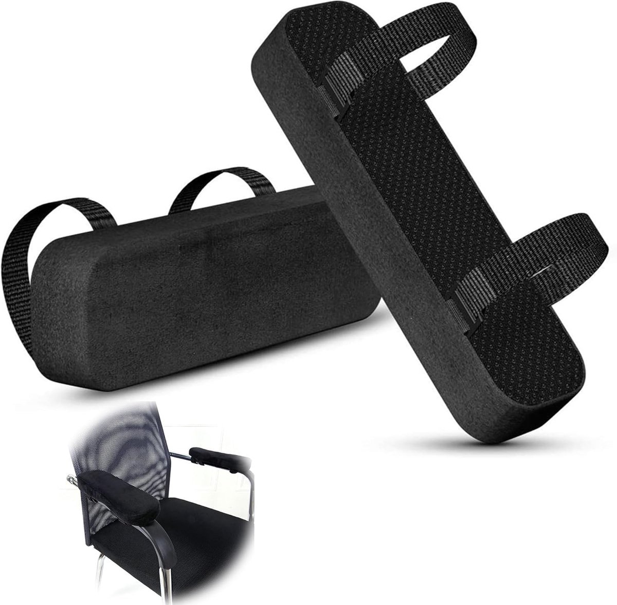 2 stuks bureaustoel armleuningen kussens comfortabel stof machinewasbaar effectieve pijnverlichting 25x7,5x3 cm memory foam, ergonomische armleuningkussens voor bureaustoel gaming stoel rolstoel