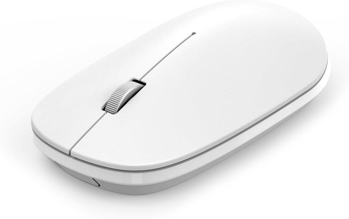 Bluetooth-muis voor Mac OS, draadloze muis compatibel met MacBook Pro/Air/iMac/iPad/iPhone/PC/Windows/Android, ultradunne muis, wit
