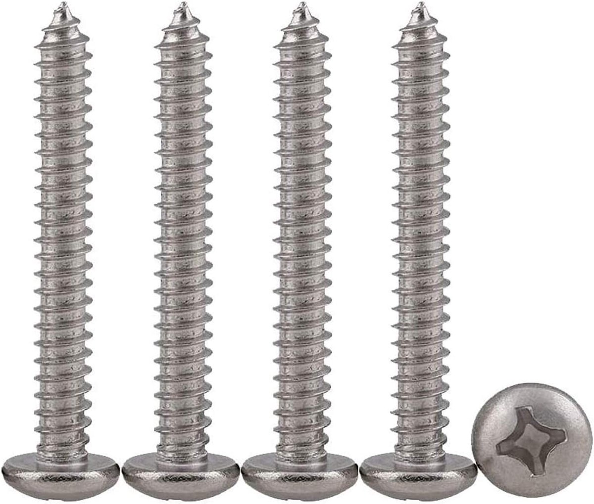 M5X40 50 STKS Phillips Pan Head Schroeven 304 Rvs Zelftappende Schroeven Zelftappende Schroeven Zelfborende Houtschroeven Standaard Kruis Groef Volledige Draad Houtbewerking Bevestigingsmiddel