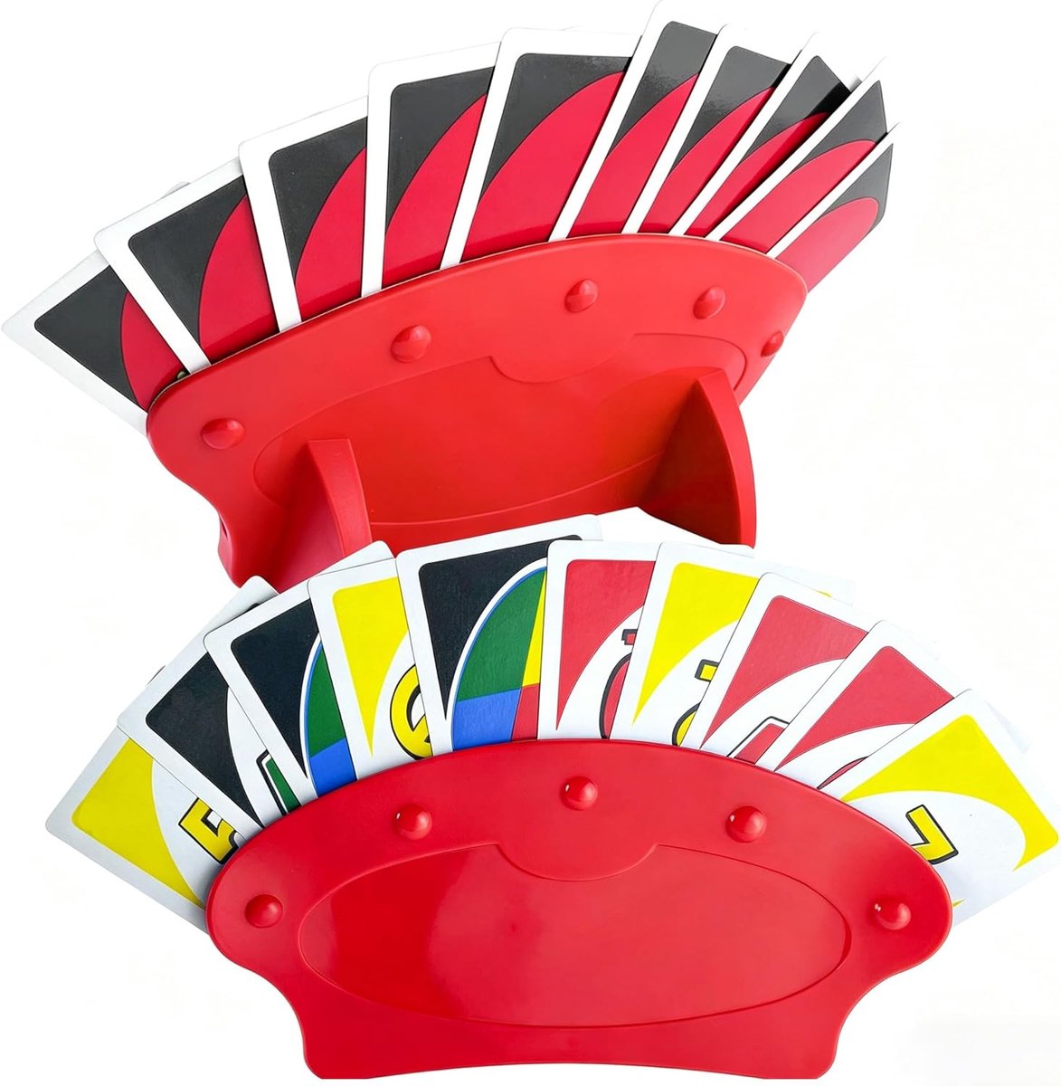 Kaartenhouder voor kinderen, 2 stuks, speelkaartenhouders voor kinderen, speelkaarten, handsfree, kaartenstandaard, speelkaartenhouder, 21,5 × 10 cm