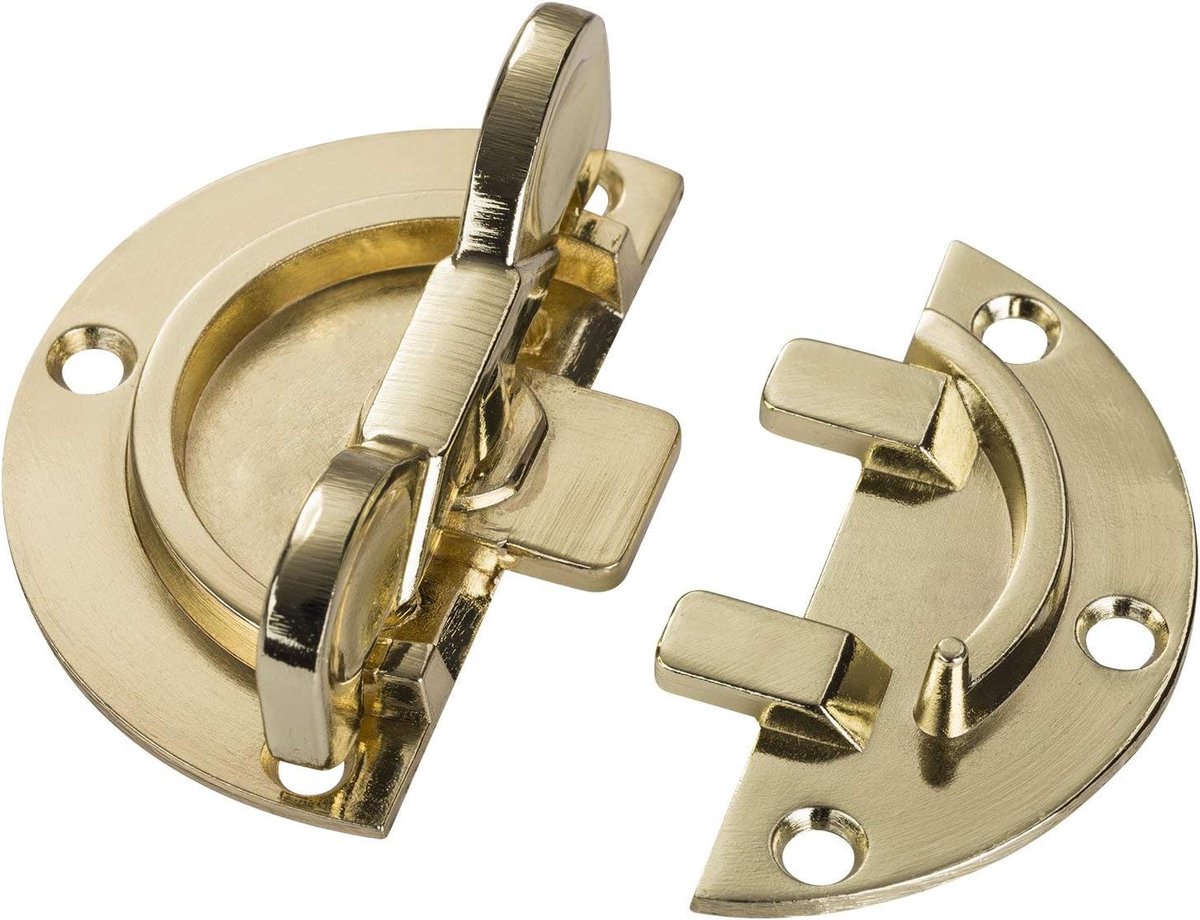 4 stuks SOTECH draaigrendel Ø 61 mm, staal vermessingt, aanschroefbare tafelverbinder