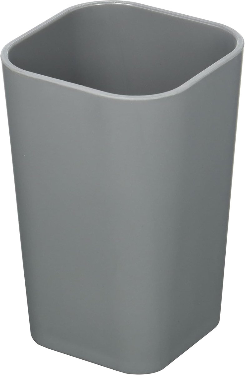 douceur d'intérieur, Beker (7,3 x 7,3 x 11 cm) Vitamine Antraciet, Kunststof Soft Touch
