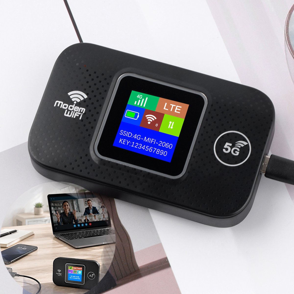 Draagbare Wifi-Hotspot, Mobiele Wifi-Router, Draadloze Router, Sluit Tot 10 Apparaten Aan