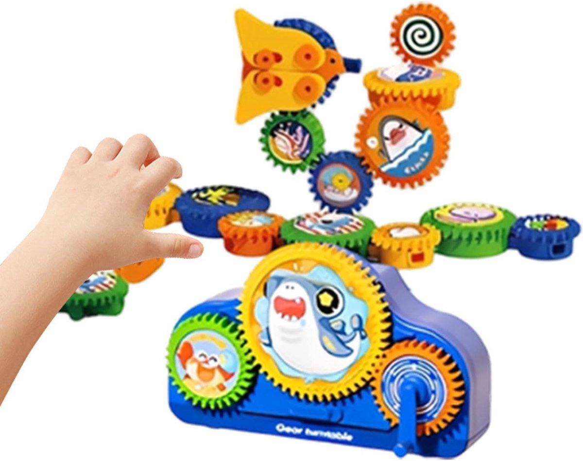Tandwiel Bouwstenen - Educatieve Constructie Set - STEM Leren - Interactief Tandwielsysteem - 34.5 x 26 x 8 cm