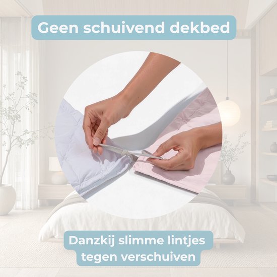 HUSH Living Dekbedovertrek percale - 100% katoen - 200TC - extra fris en koel - sterk en slijtvast - 240x220+20cm - oudroze — afbeelding 3