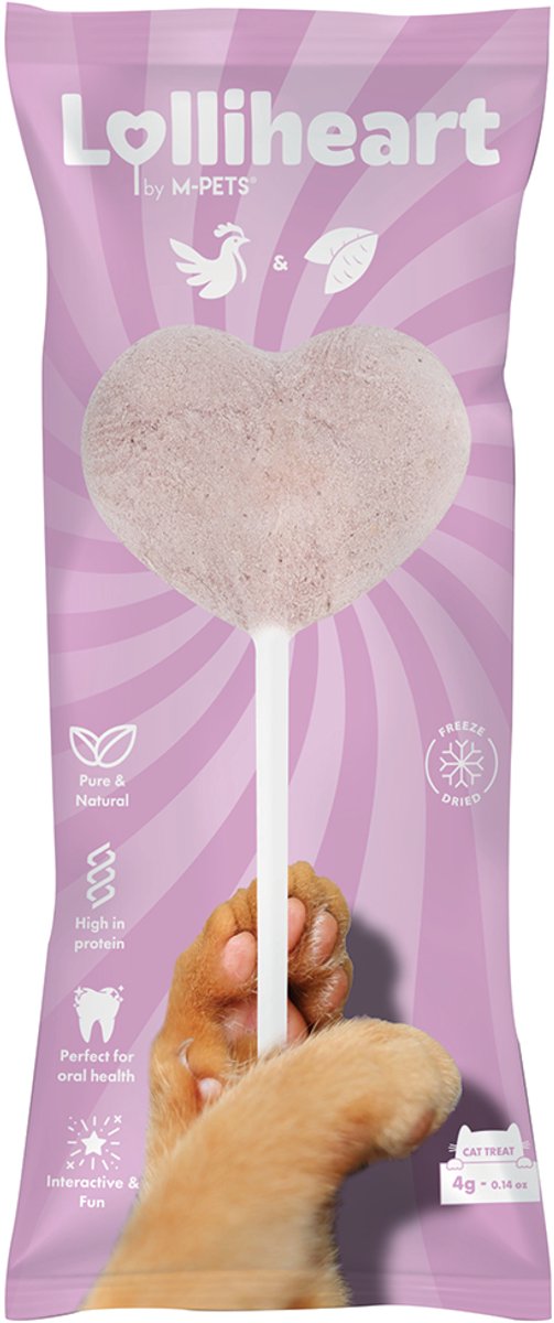 M-PETS Lolliheart kat snack kip & paarse aardappel - per 15