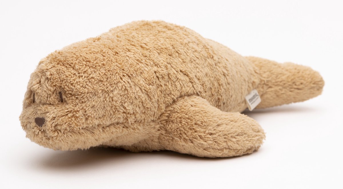 Moonie The Humming Seal Cappuccino – Baby Knuffel Zeehond met Witte Ruis, Nachtlampje & Slaapgeluiden