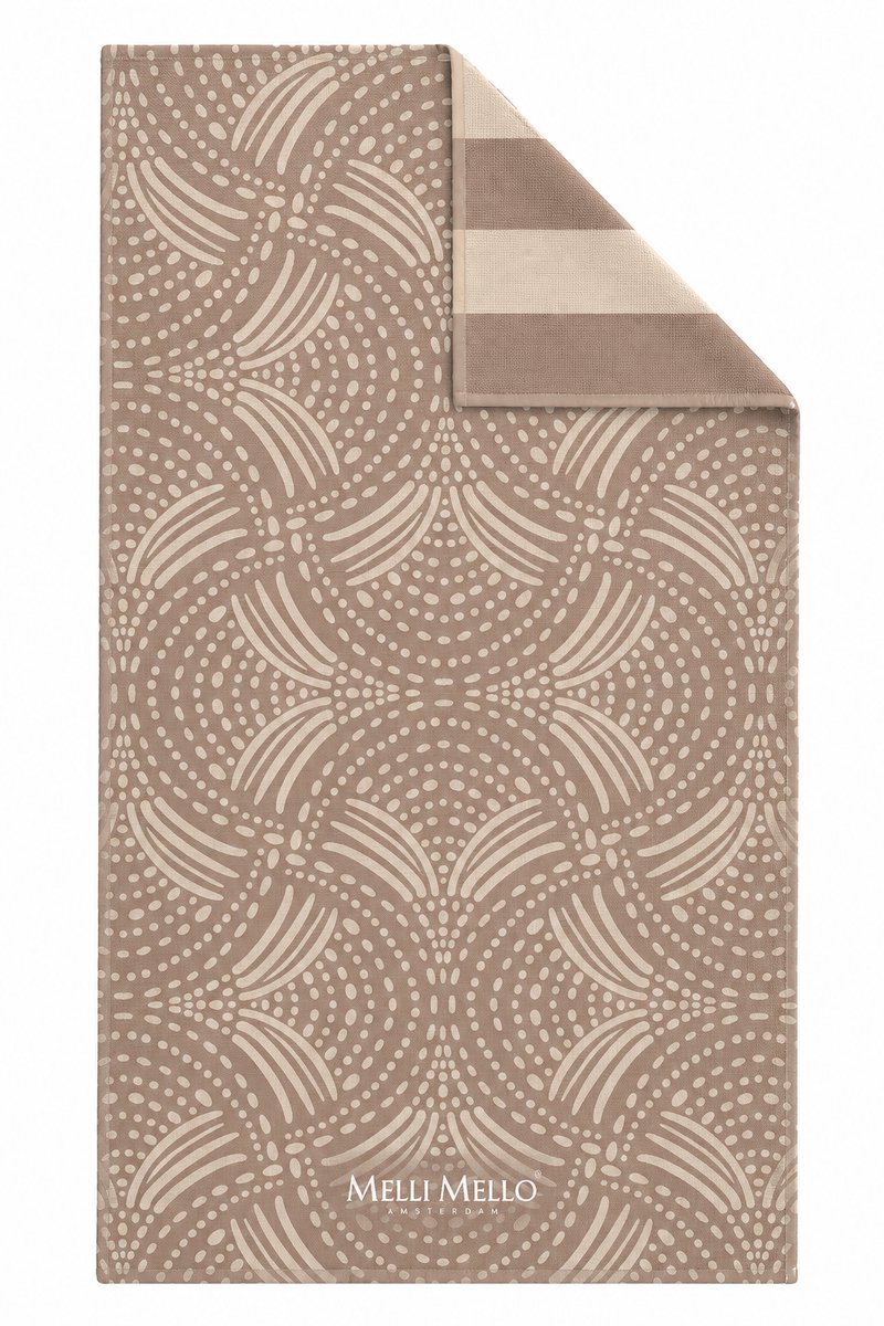 Melli Mello | Soft Symmetry | Strandlaken 90x180cm | Gewafeld Microvezel | Dubbelzijdige Print | Sneldrogend