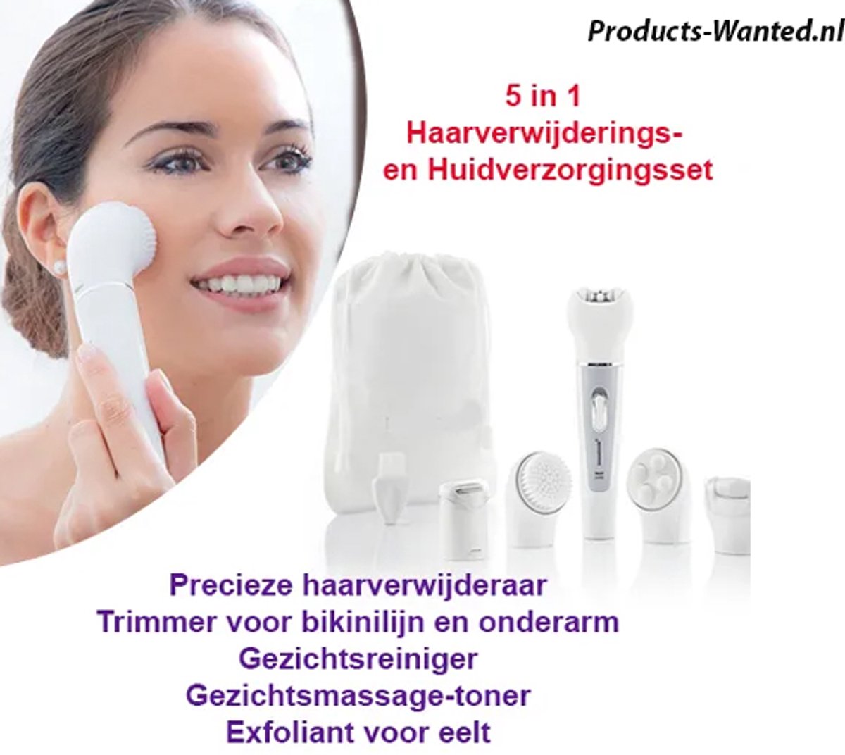 InnovaGoods 5 in 1 Haarverwijderings- en Huidverzorgingsset