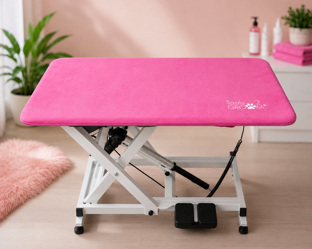 Roze Trimtafel Handdoek – Bescherming voor trimtafels hond - Antislip & Sterk Absorberend (100 x 60 cm)