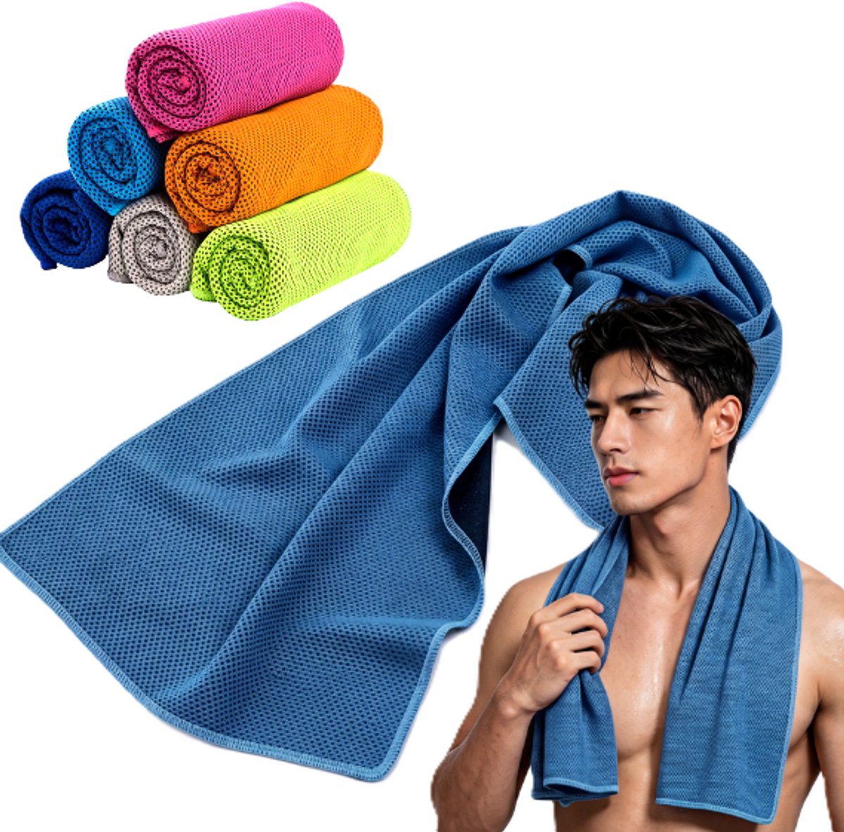 3 Stuks Cooling towel - Verkoelende handdoek – Sporthanddoek - absorberend – sneldrogend - verkoelende handdoek voor wandelen, hardlopen, tennis, reizen, fitness en yoga - Meerkleurig - LOUZIR