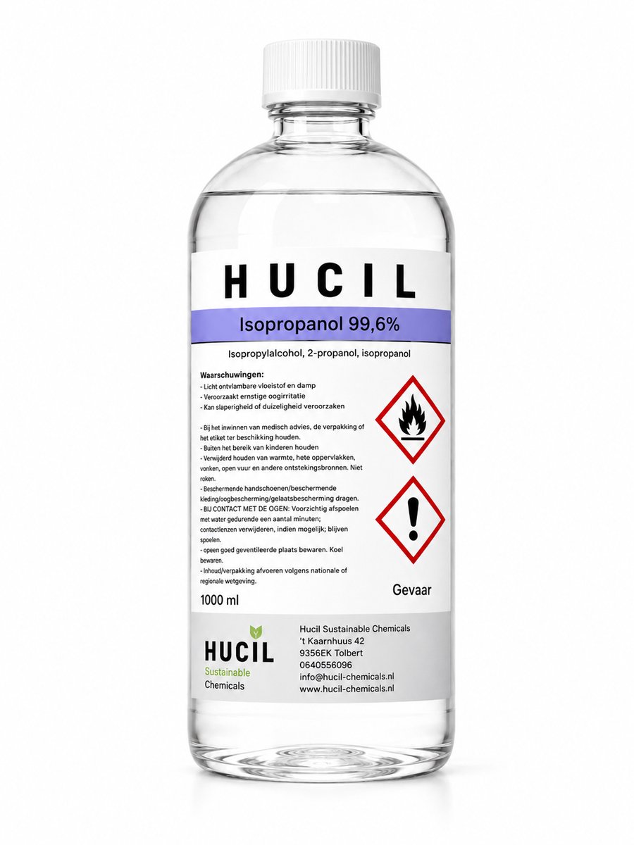 isopropyl alcohol - isopropanol - 99% - 99,9% zuiver - ipa - 1000ml
