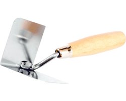 Instar Serie - Binnenhoek Troffel - Roestvrijstaal - 120x75x75mm - Houten Handvat