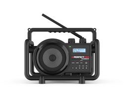 PerfectPro DABBOX Bouwplaats Radio - FM en DAB+ - Bluetooth - AUX - Oplaadbaar - IP54 - DBX3