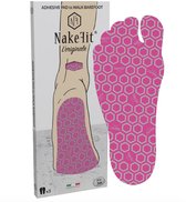 NakeFit L'ORIGINALE Hypoallergene Zelfklevende Voetzolen Roze/Fuchsia - 3 Paar - Kindermaat 31-32 (NK3) - Barefoot Looppads voor Strand, Zwembad en Buitenactiviteiten