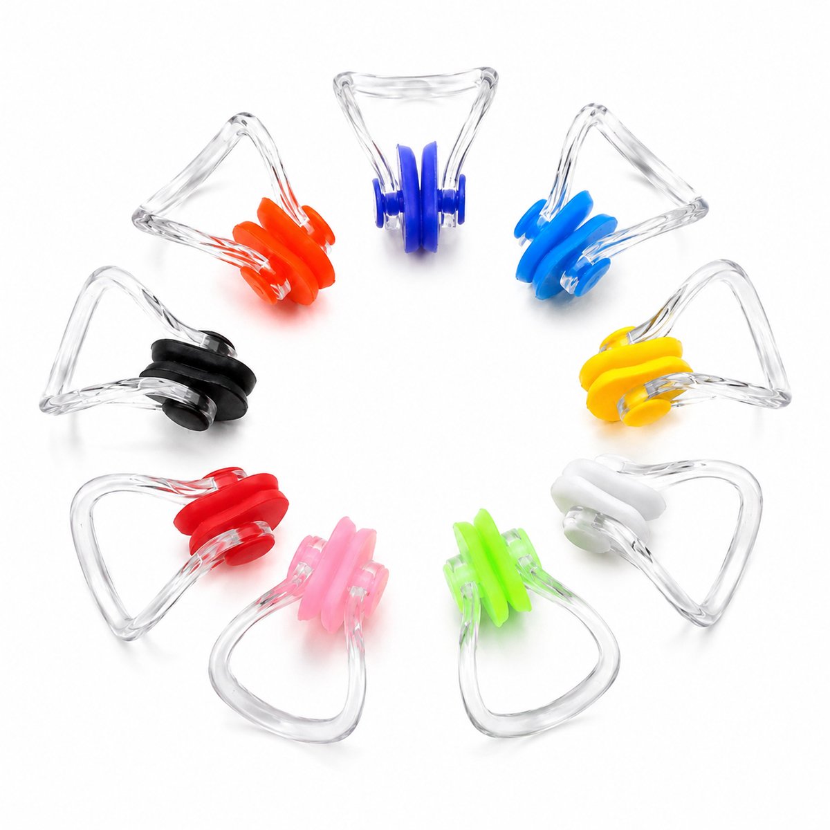 BukkitBow - Set van 10 Neusclips - Comfortabele Neusknijpers Multicolor - Duurzame Zwemaccessoires voor Alle Leeftijden