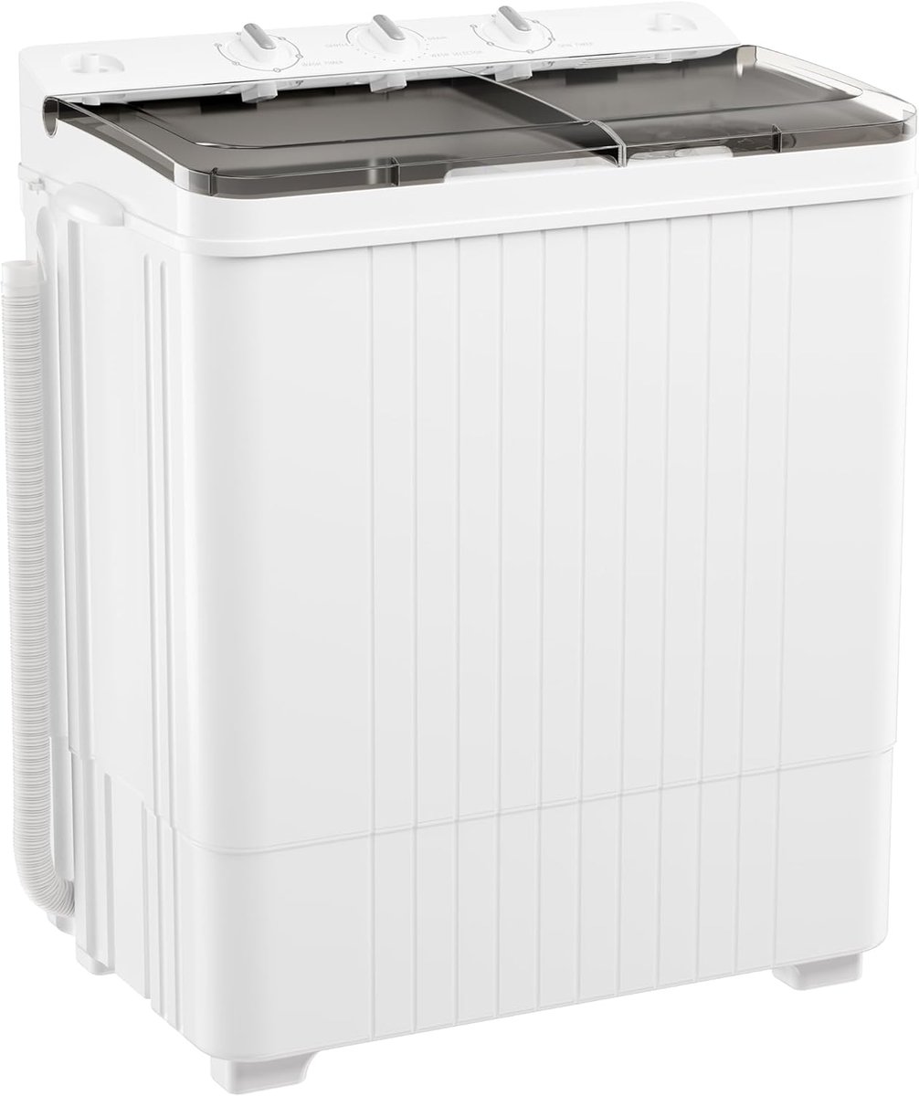 Draagbare Wasmachine Compacte Wasmachine Huishoudelijk Gebruik Dubbele Kuip 4.8 kg Was 4.5 kg Droog