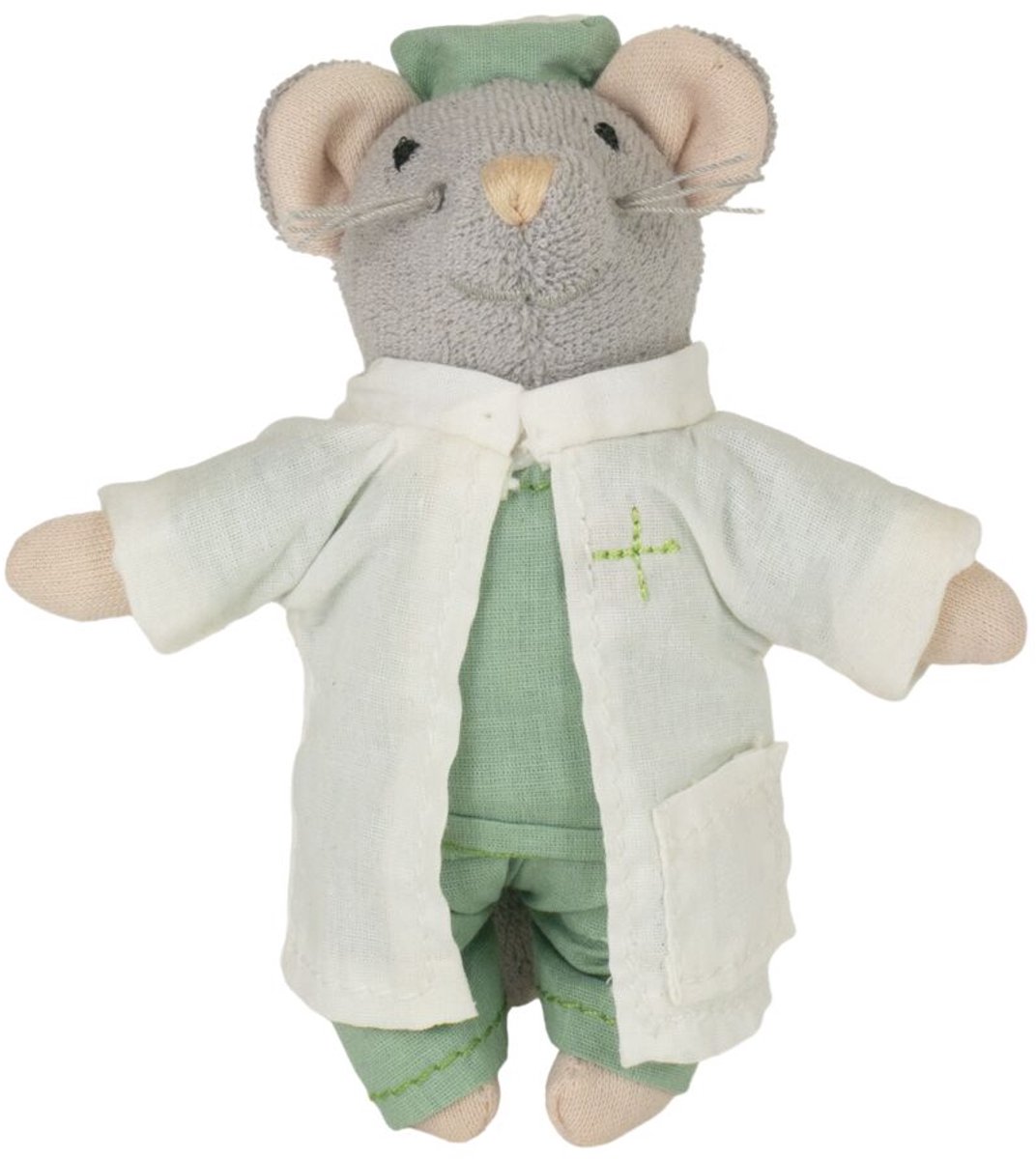 Sam & Julia Het Muizenhuis Pluche knuffel Dokter - Speelgoed kinderen - 12 cm - Voor meisjes en jongens - Vanaf 1 jaar - Bambolino Toys