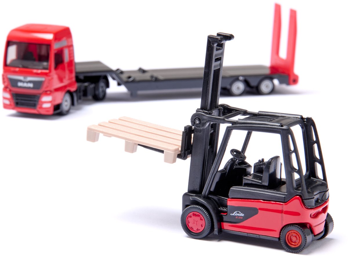 Siku 1763, MAN Vrachtwagen met Linde Vorkheftruck, schaal 1:87, metaal/kunststof — cadeau in Spellen & Speelgoed - foto 5