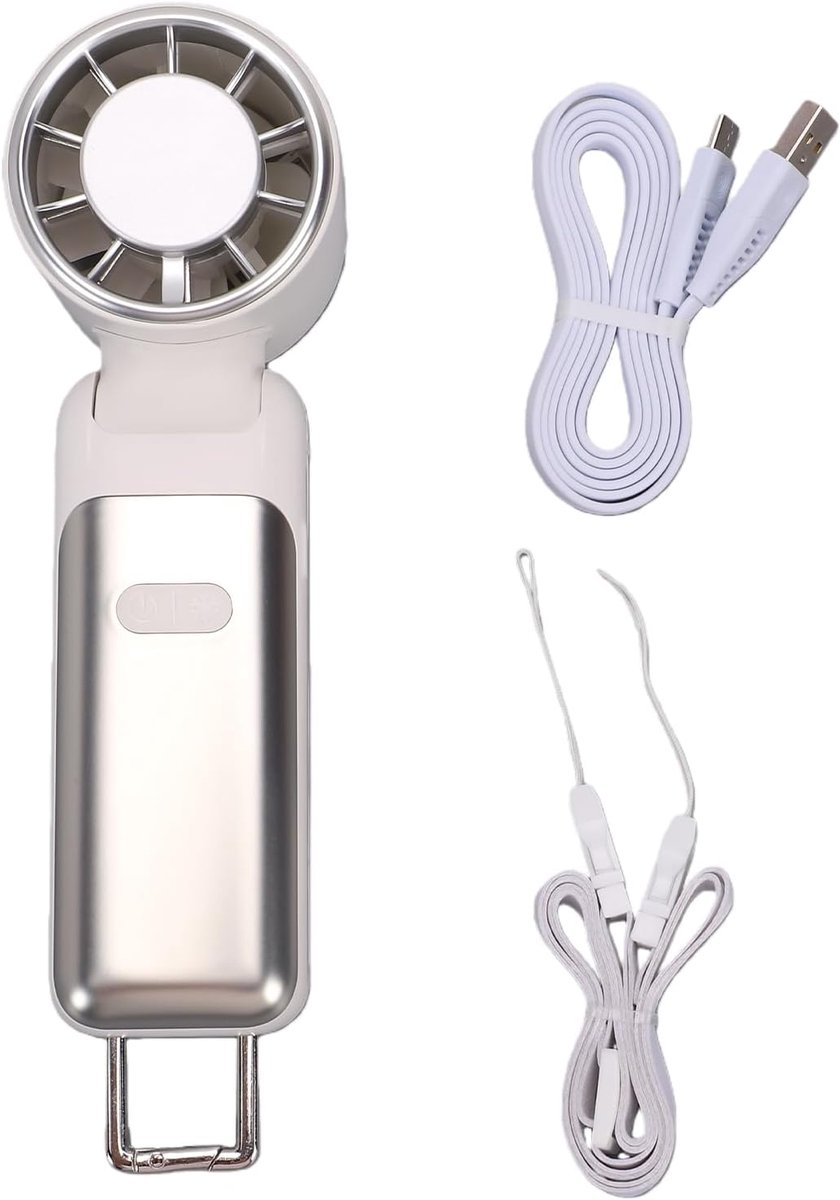 Draagbare Ventilator - Persoonlijke Koeler - Persoonlijke Verkoeling - IJskoeling Technologie - 4000mAh Batterij - Wit