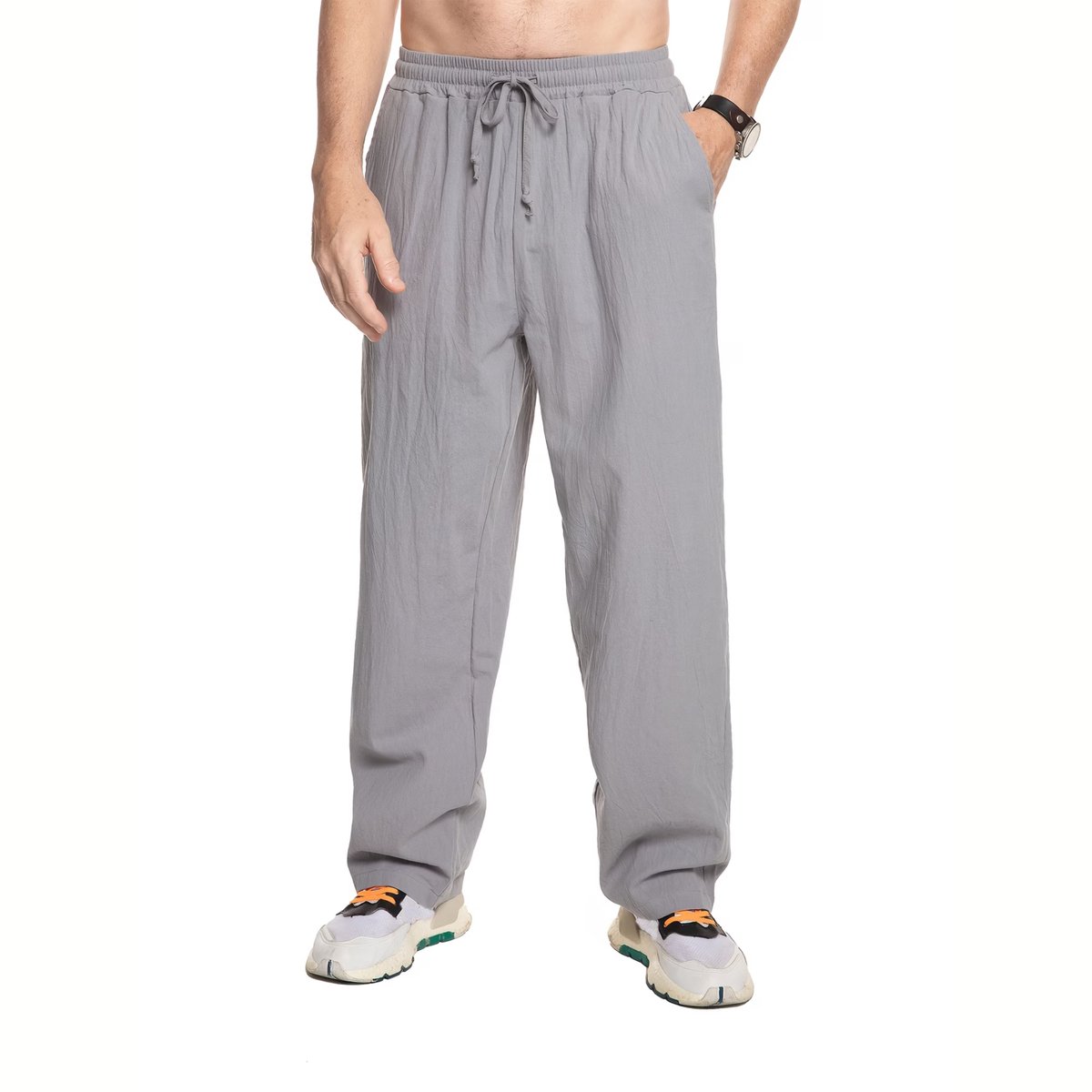 Currero Linnen Broek Heren - Zomerbroek - Volwassenen - Lange Broek - Pantalon - Strandbroek - Zomer - Ibiza Stijl - Bruin S