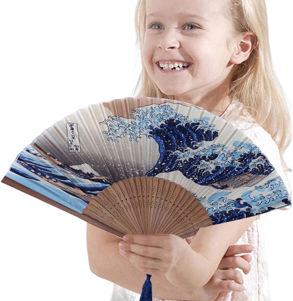Japanse opvouwbare ventilator - Decoratieve handwaaier - Ruimte decoreren - Uniek surf artwork - 21cm lengte - Meerdere kleuren