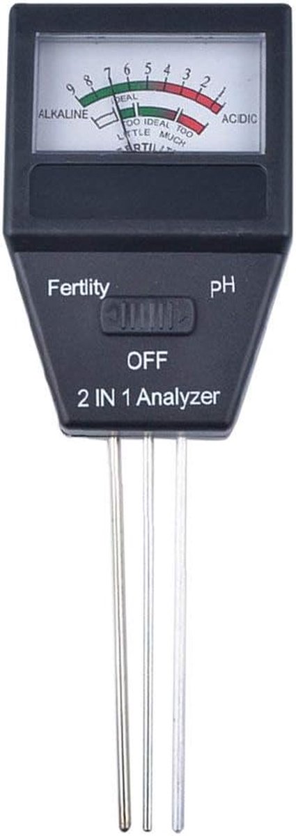 Bodemtester Vruchtbaarheidmeter - Plantenmeter pH - Planten Verzorgen - 2-in-1 Functie - 26 cm - Groen