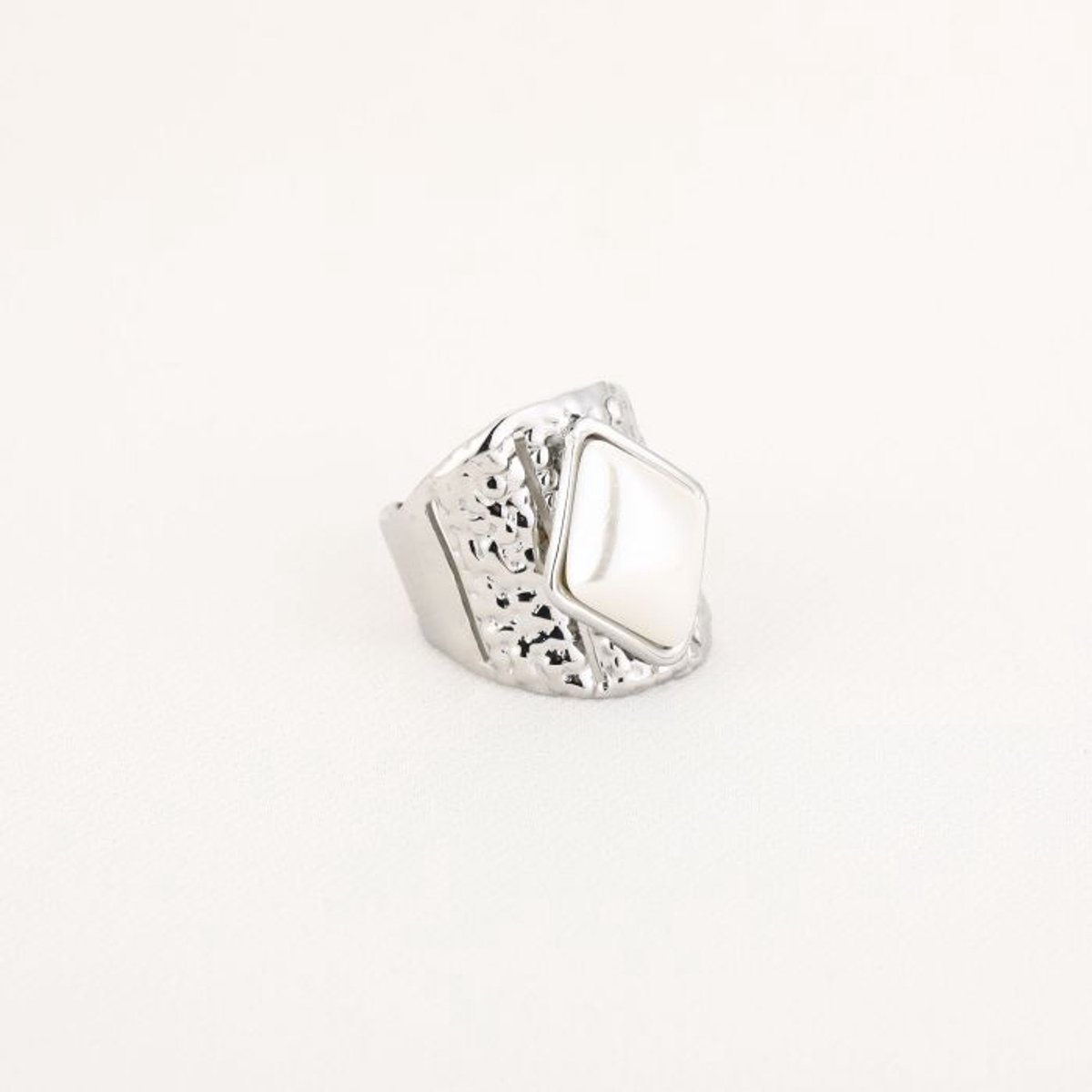Ring - RVS - breed - parel - sieraad - kado tip