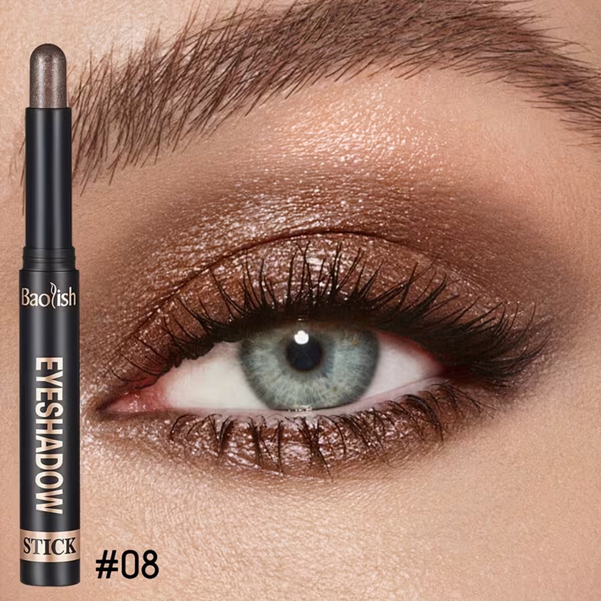 Oogschaduw Stick Taupe Bruin – Langhoudende Neutrale Oogschaduw met Shimmer Finish – Waterproof Eyeshadow Stick