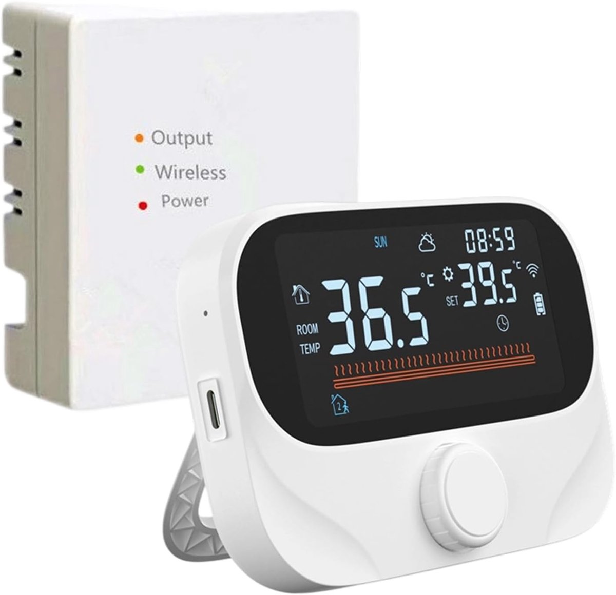 Slimme Thermostaat - Wifi Thermostaat - Energie Besparen - App en Spraakbesturing - 11.8x2.4x8.6cm - Wit