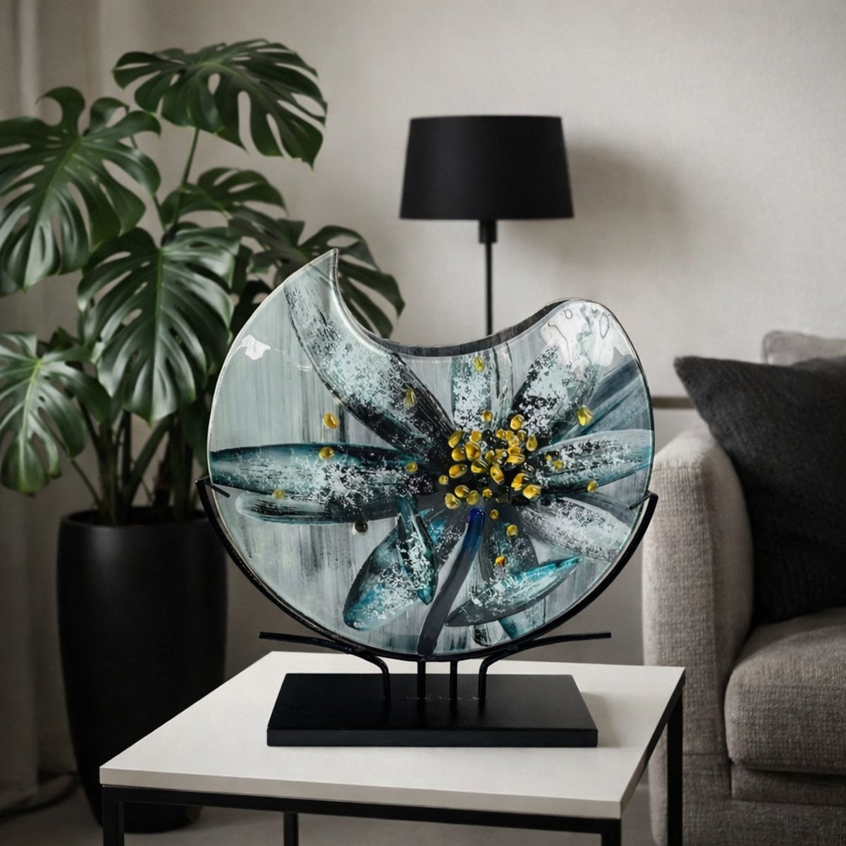 Kristalglas Leerdam Stadsgezicht In Glas - Heldere Kleurvakken - Voor Binnen - Tafel