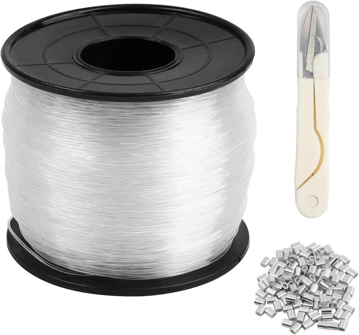 Nylon Vislijn 0.6 mm x 200 m - Transparante Monofilament Draad, Scheurbestendig en Sterk voor Sieraden en Creatieve Klussen
